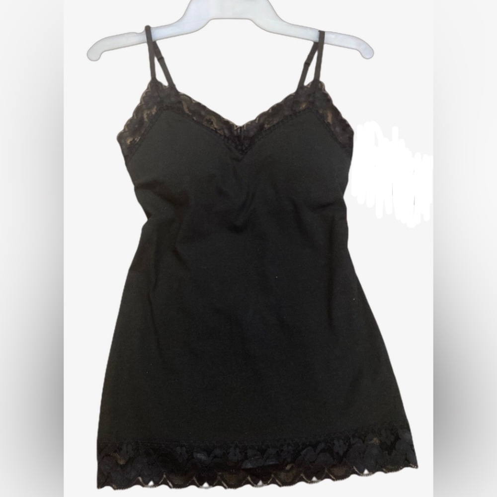 Black Lace Trim Cami Top
